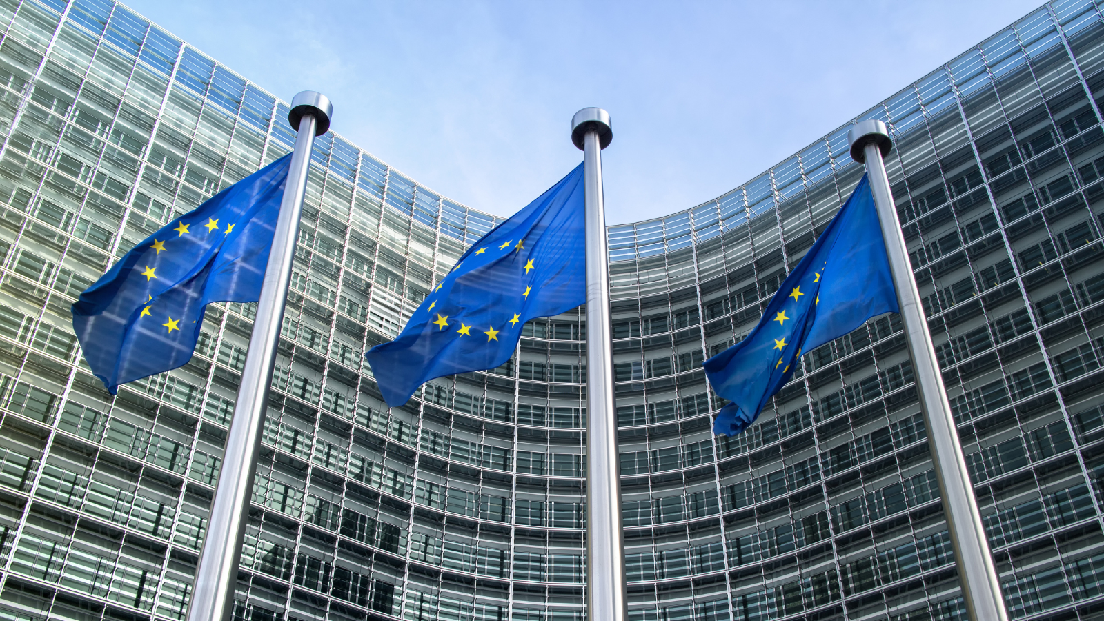 European Union flags at the EU Commission premises